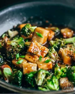 Tofu Croustillant à la Sauce Hoisin et Broccoli