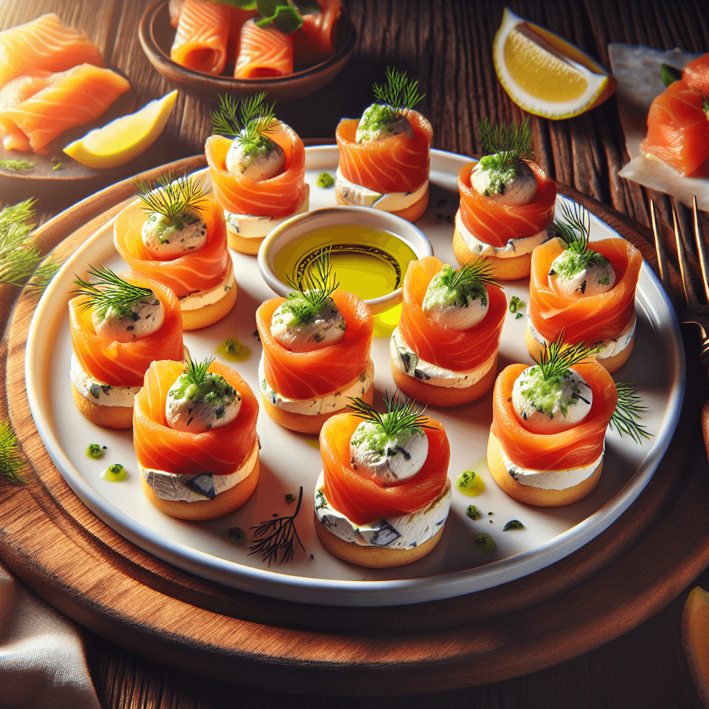 Mini Roulés au Saumon Fumé