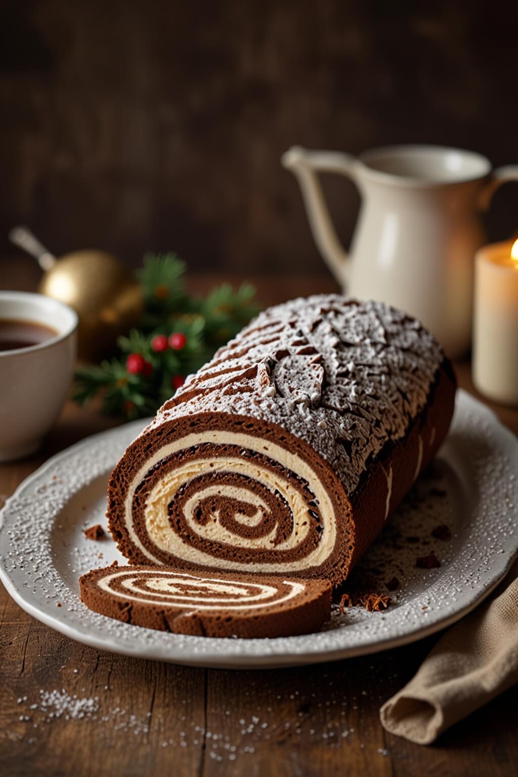 Bûche de Noël tiramisu au mascarpone