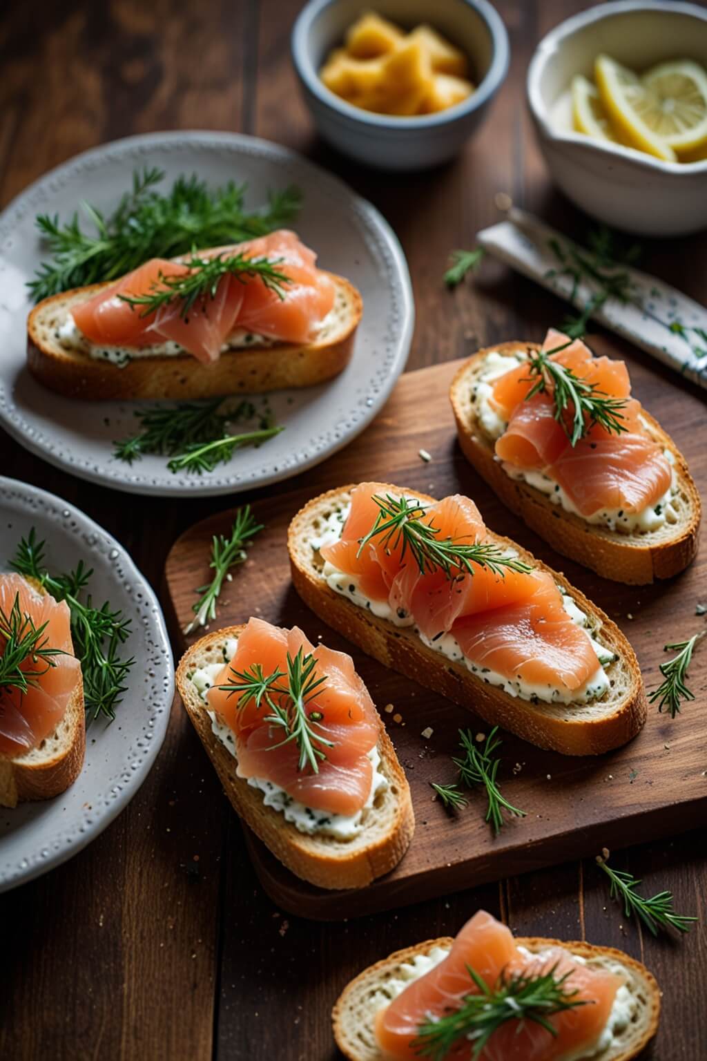 Crostini au saumon fumé