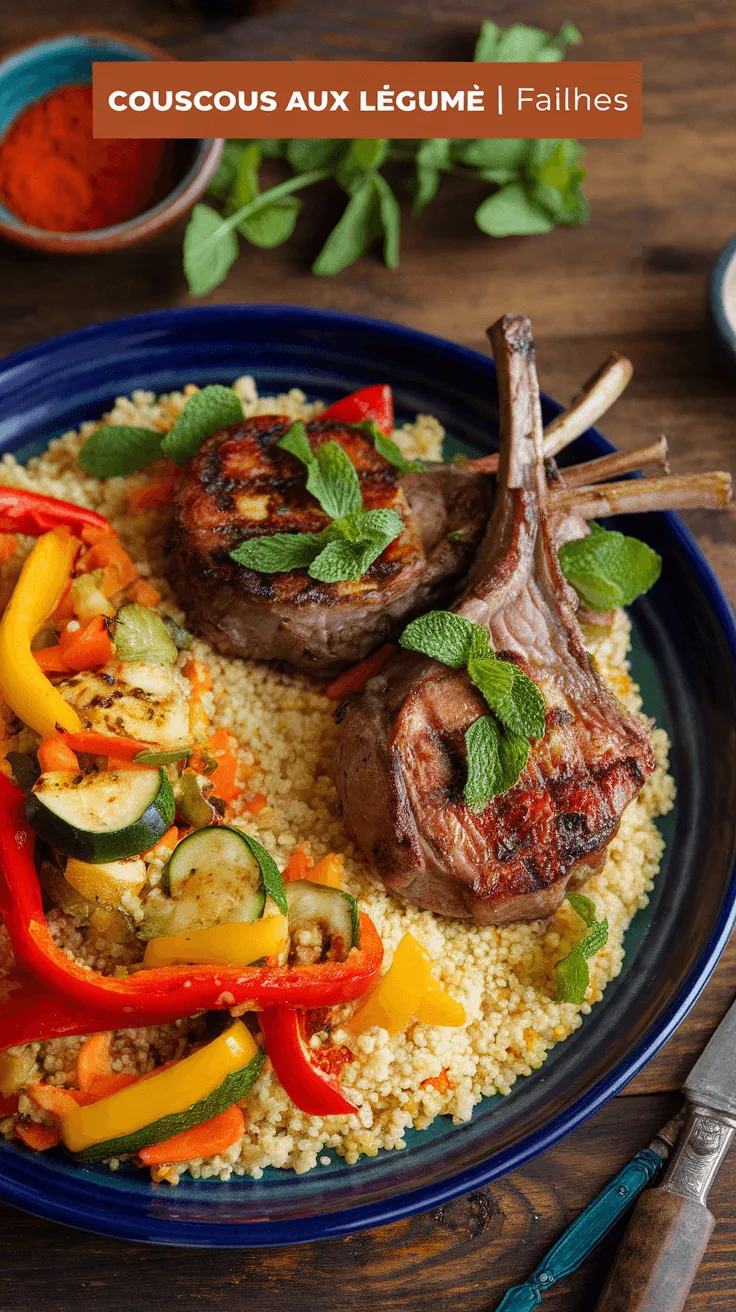 Couscous Aux Légumes Et Côte D’Agneau