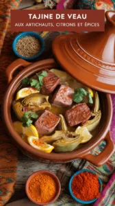Tajine de Veau aux Artichauts, Citrons et Épices – Une Explosion de Saveurs en 2025