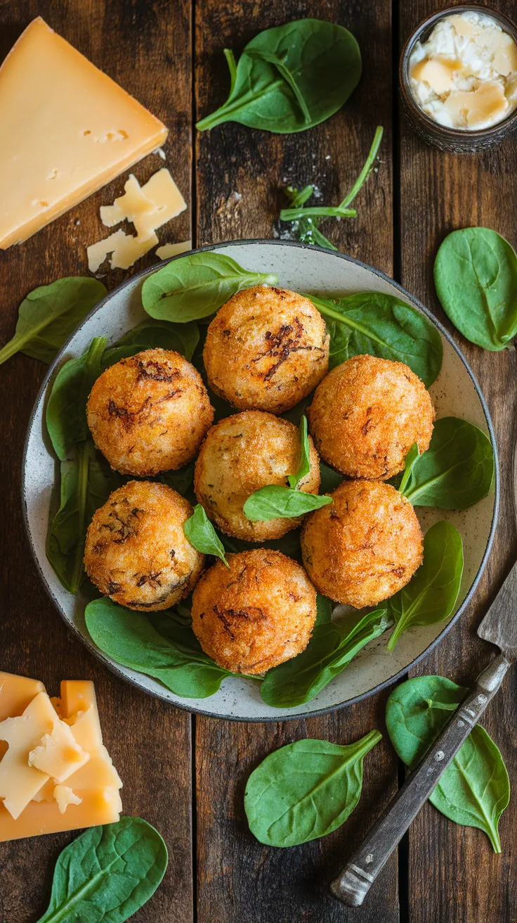 Boulettes de Fromage et Apinards