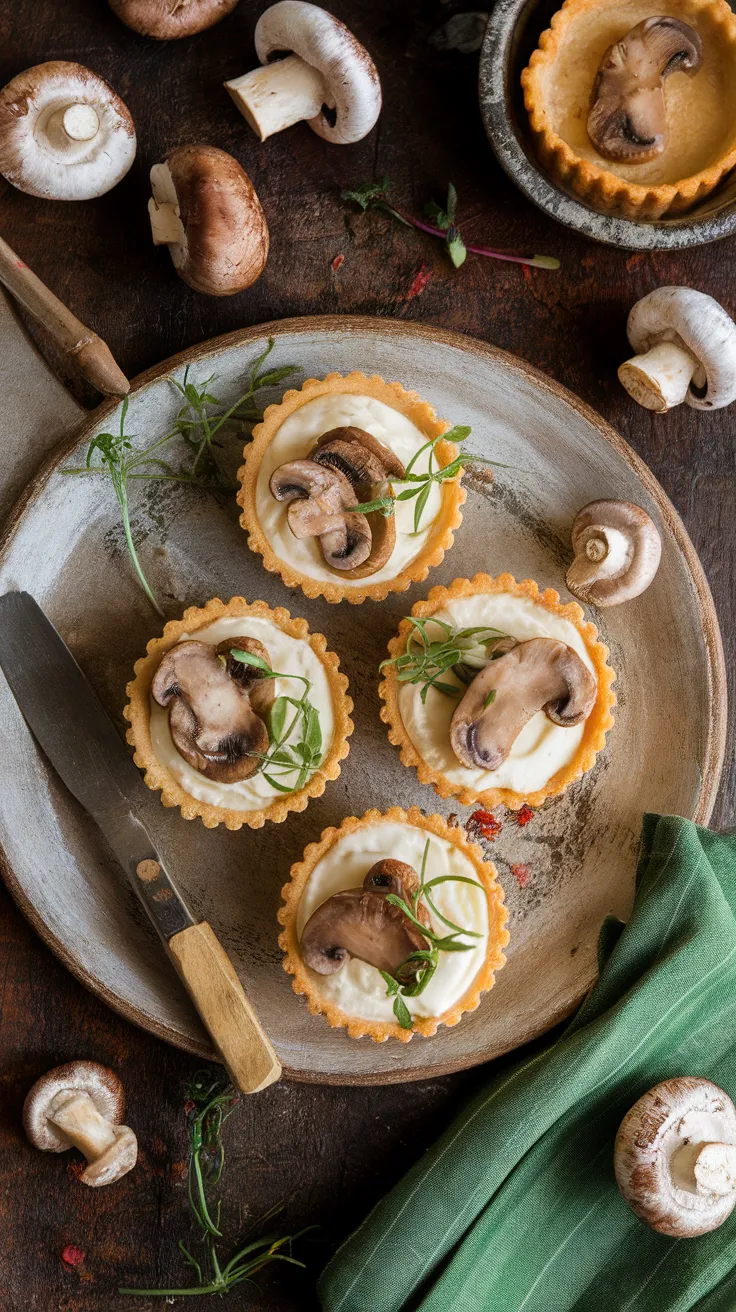 Mini-Tartelettes aux Champignons et Crème
