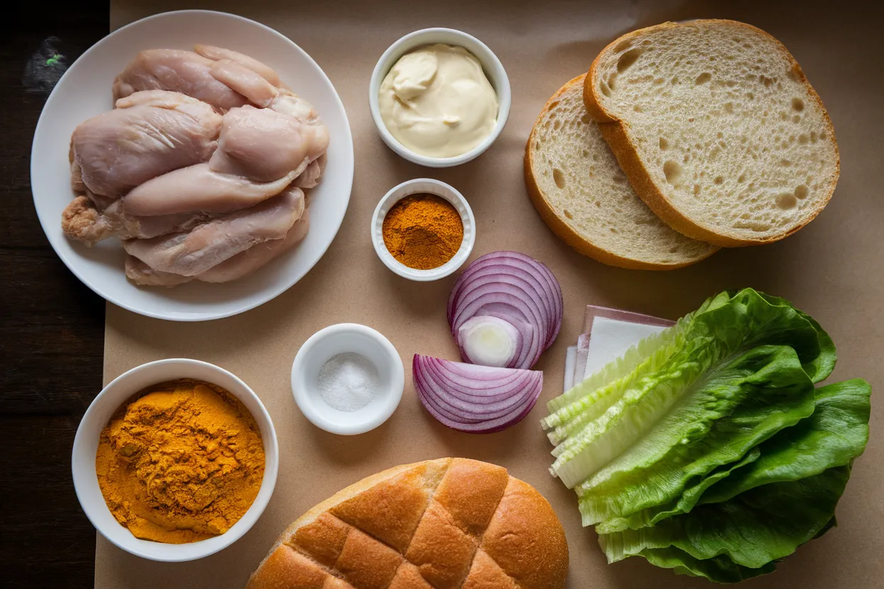 Sandwich au Poulet au Curry