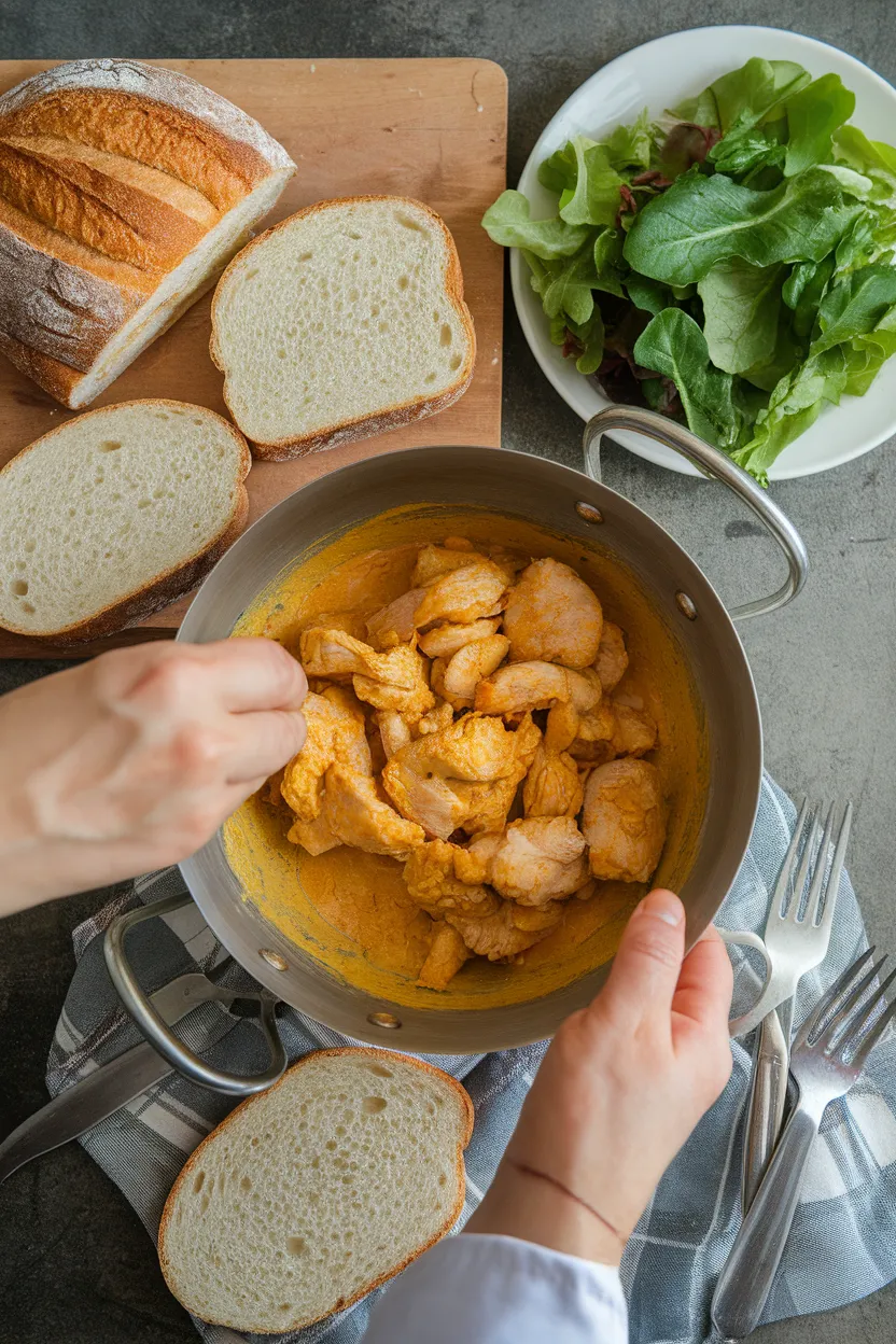 Sandwich au Poulet au Curry