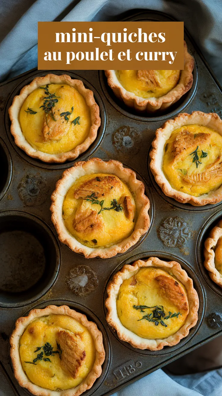 Mini-Quiches au Poulet et Curry