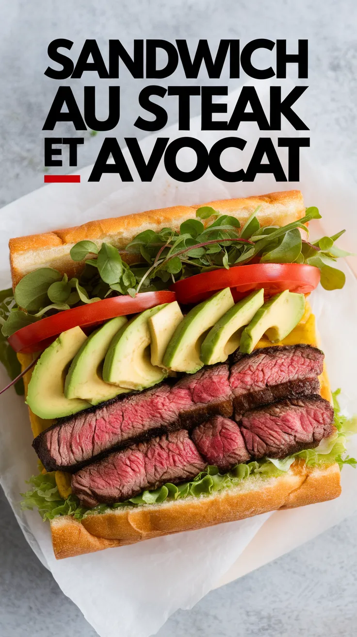 Sandwich au Steak et Avocat