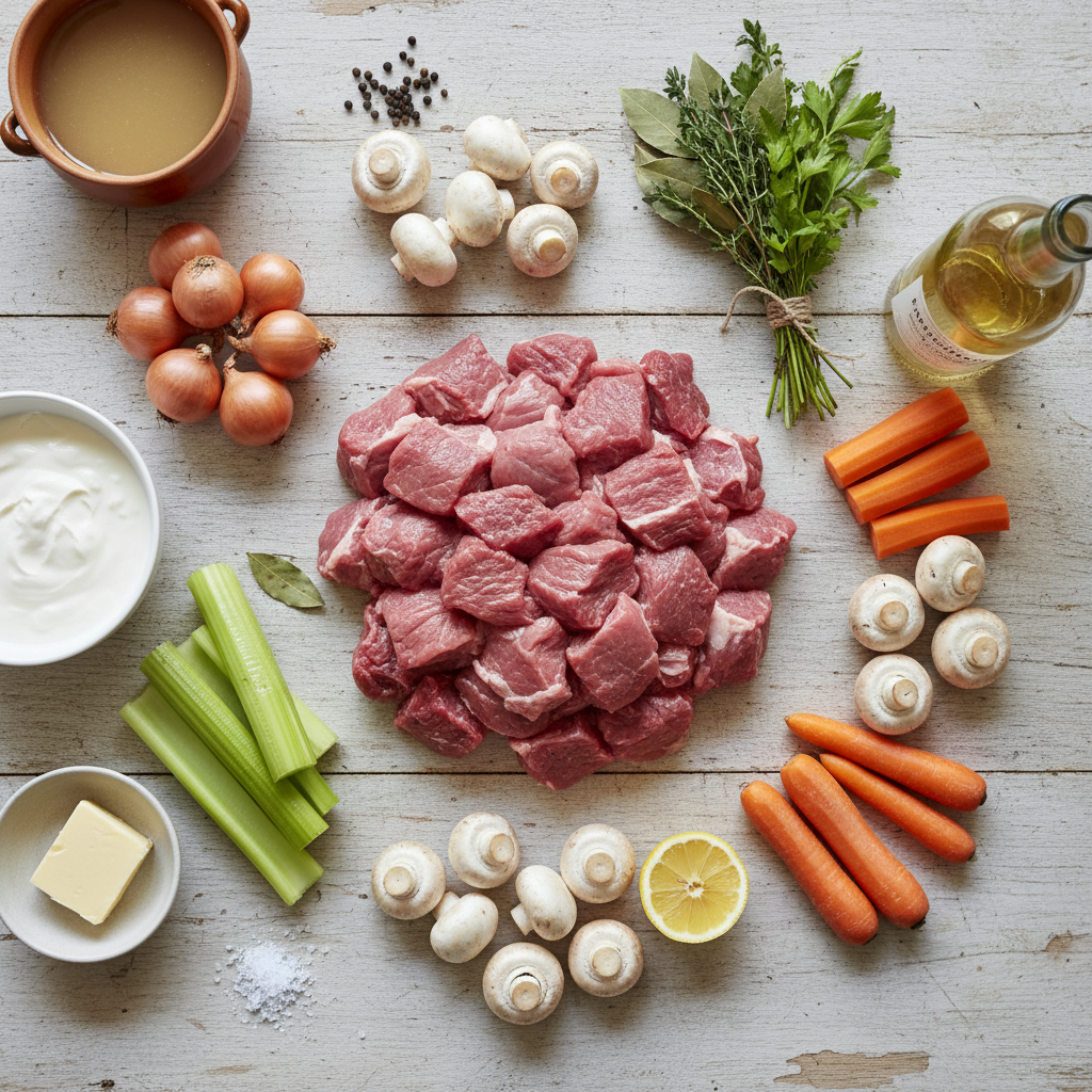 Ingrédients pour Blanquette de Veau Ingrédients pour Blanquette de Veau