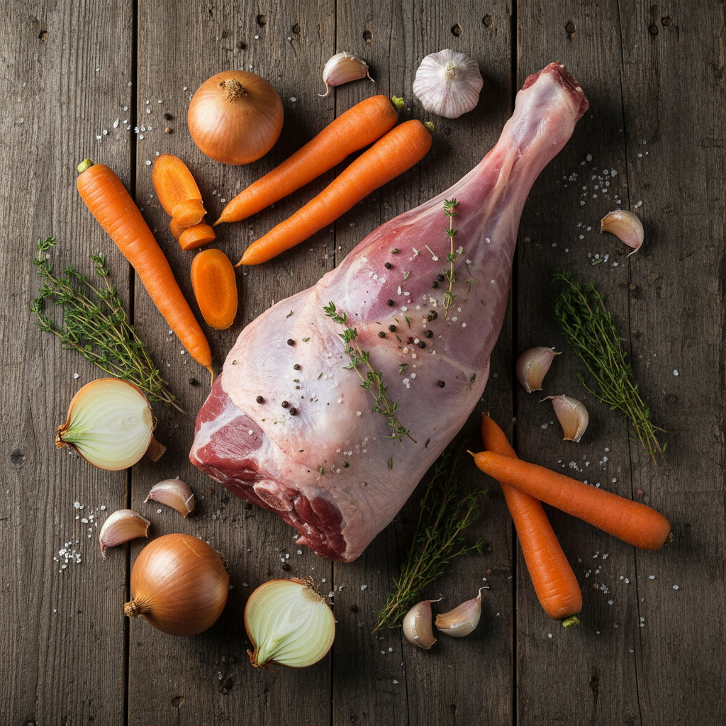 Ingrédients pour Gigot d'Agneau de 7 heures fondant Ingrédients pour Gigot d'Agneau de 7 heures fondant