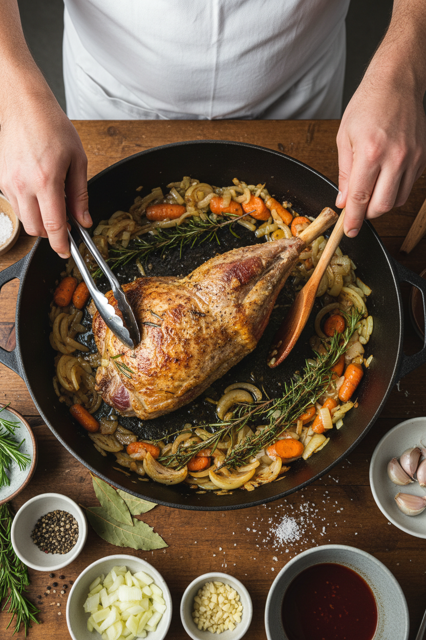 Préparation du Gigot d'Agneau de 7 heures fondant Préparation du Gigot d'Agneau de 7 heures fondant