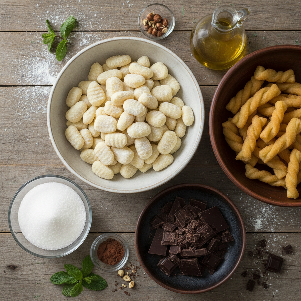 Ingrédients Gnocchis Churros au Chocolat de Pâques Ingrédients Gnocchis Churros au Chocolat de Pâques