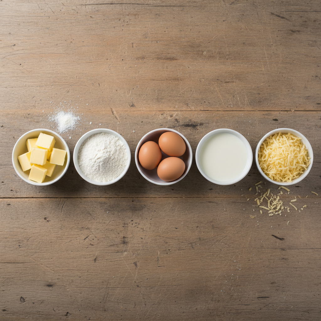 Ingrédients Gougères au Fromage Ingrédients Gougères au Fromage