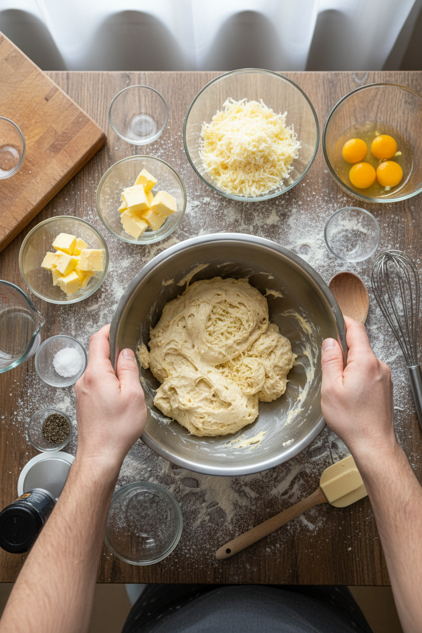 Préparation Gougères au Fromage Préparation Gougères au Fromage