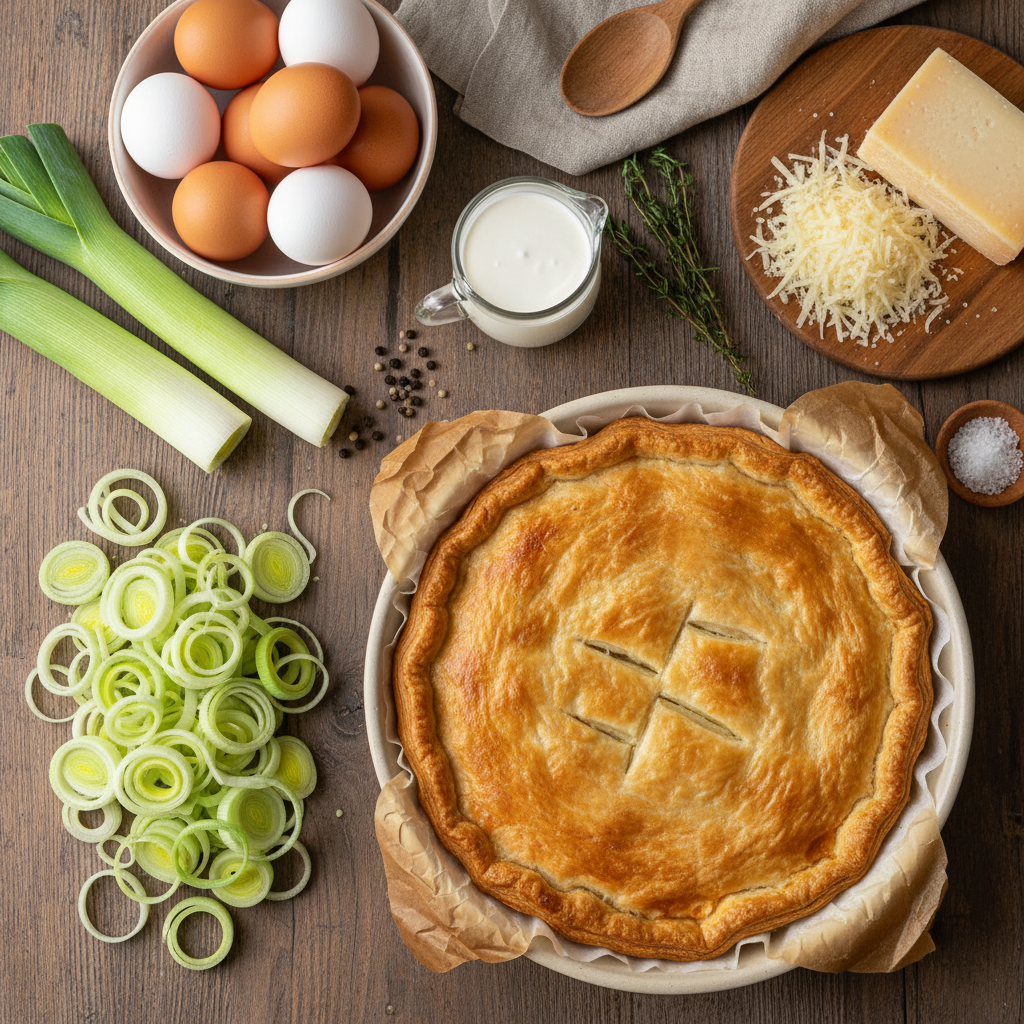 Ingrédients pour Quiche aux Poireaux Ingrédients pour Quiche aux Poireaux