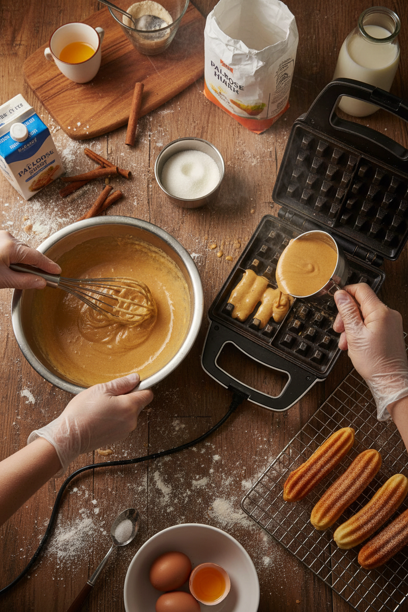 Préparation Gaufre Churros Préparation Gaufre Churros
