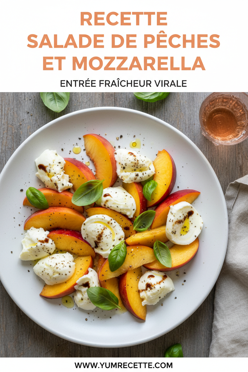 Recette Salade De Pêches Et Mozzarella Recette Salade De Pêches Et Mozzarella