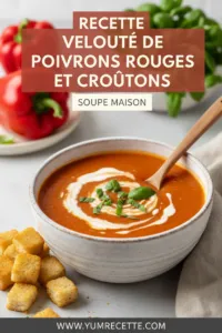 Recette Velouté De Poivrons Rouges Et Croûtons : Soupe Maison
