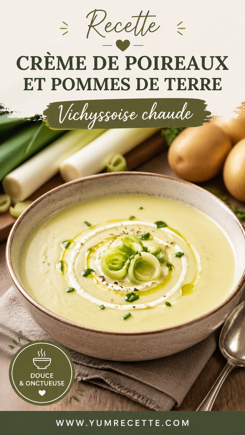 Recette Crème De Poireaux Et Pommes De Terre : Vichyssoise Chaude Recette Crème De Poireaux Et Pommes De Terre : Vichyssoise Chaude