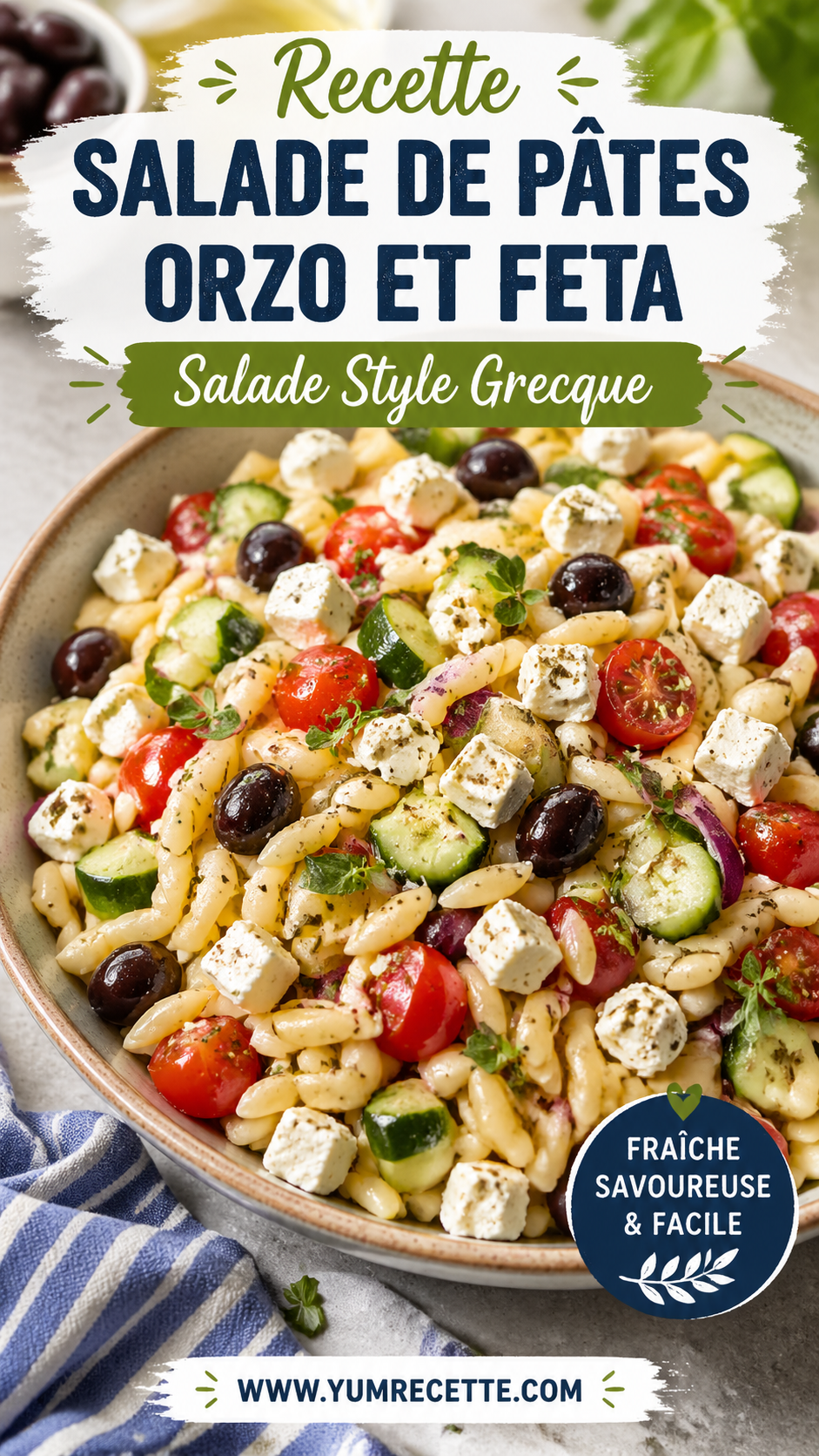 Recette Salade De Pâtes Orzo Et Feta Recette Salade De Pâtes Orzo Et Feta