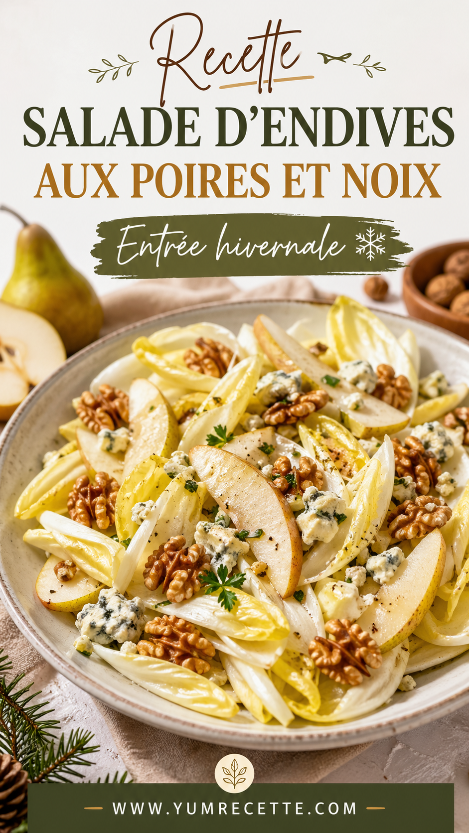 Recette Salade D'endives Aux Poires Et Noix Recette Salade D'endives Aux Poires Et Noix