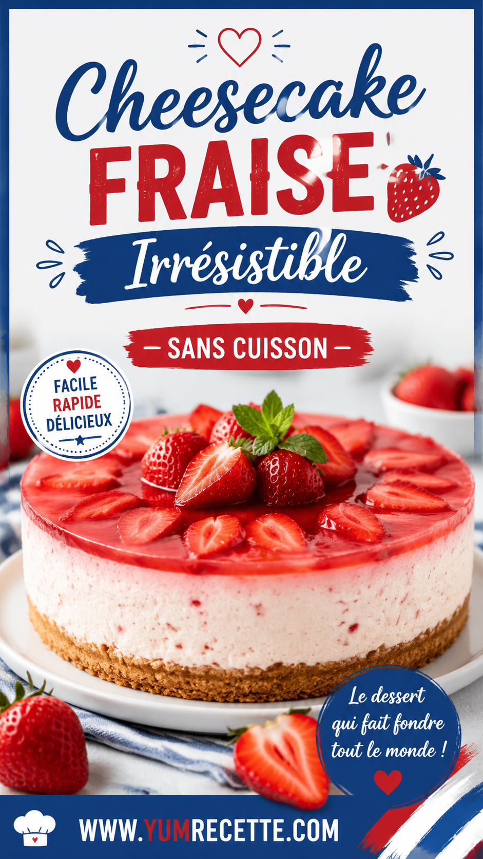 Cheesecake Fraise Irrésistible - Sans Cuisson