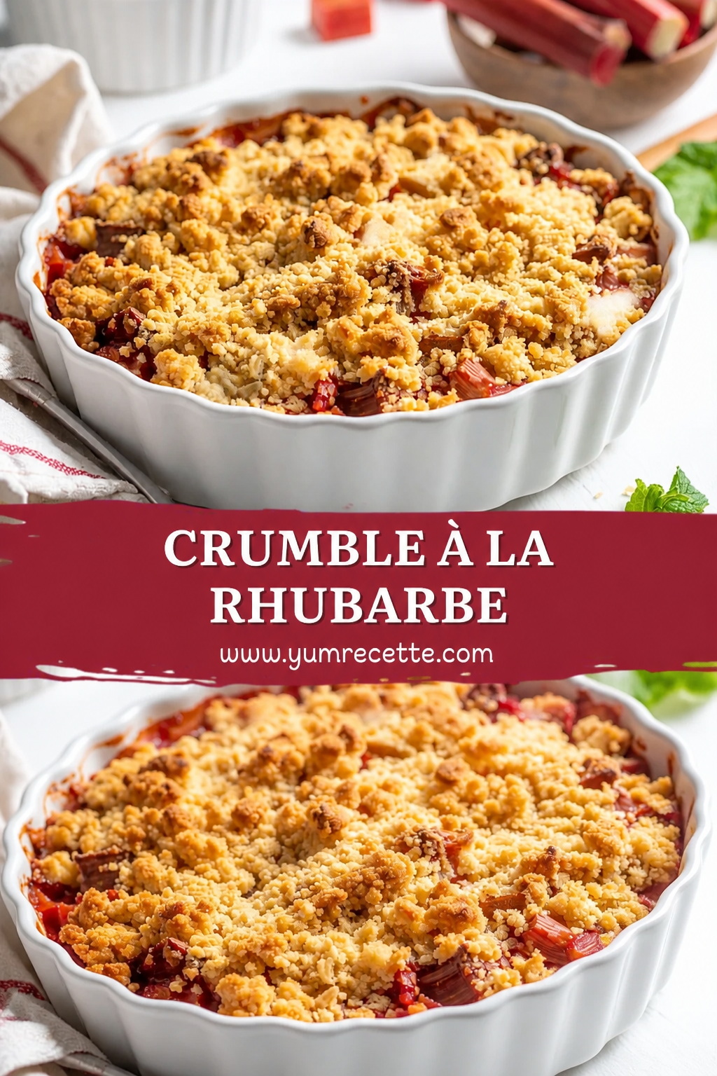 Crumble à la Rhubarbe Croustillant