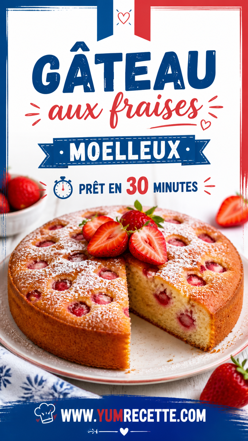 Gâteau aux fraises moelleux