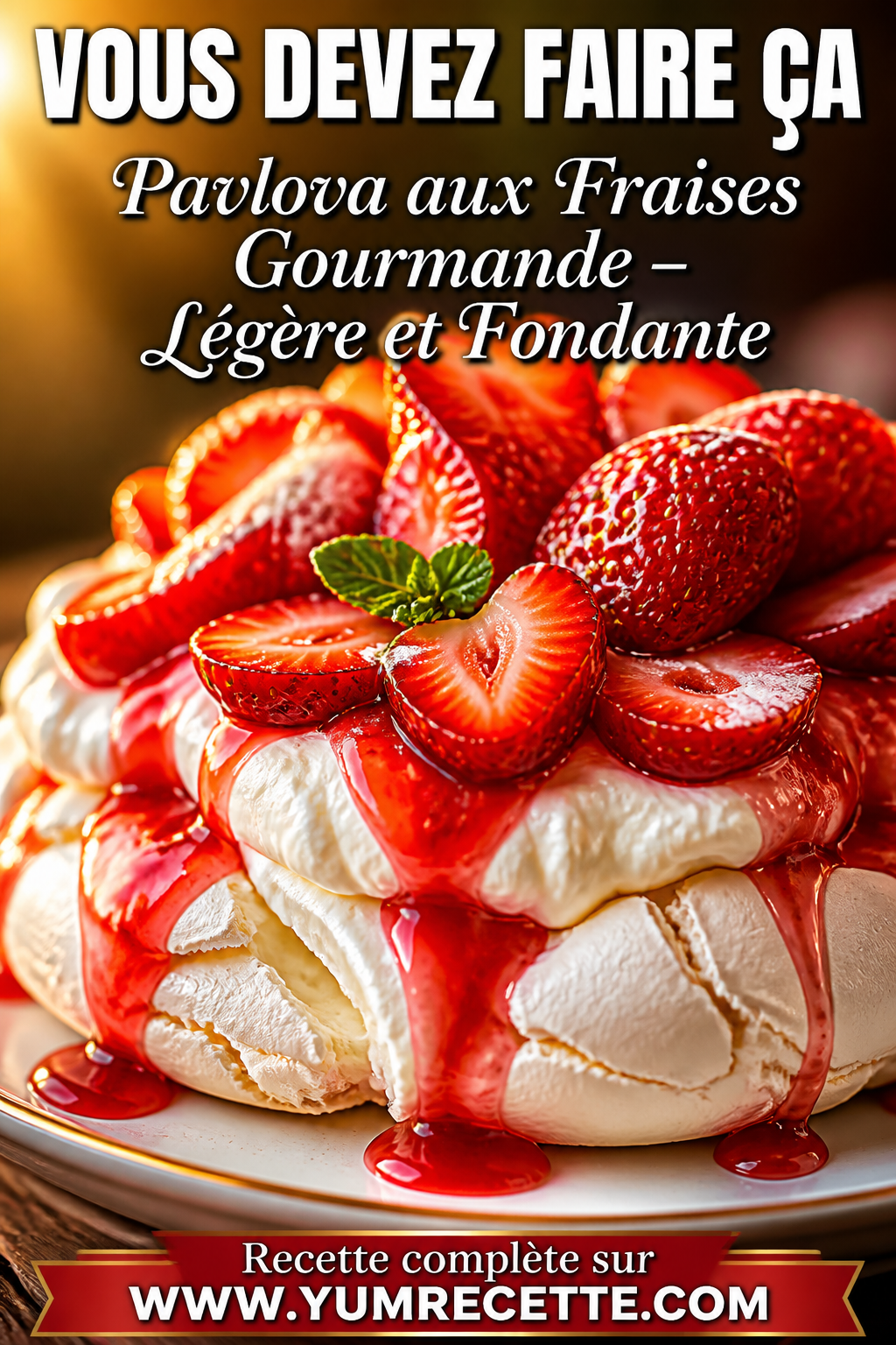 Pavlova aux Fraises Gourmande – Légère et Fondante