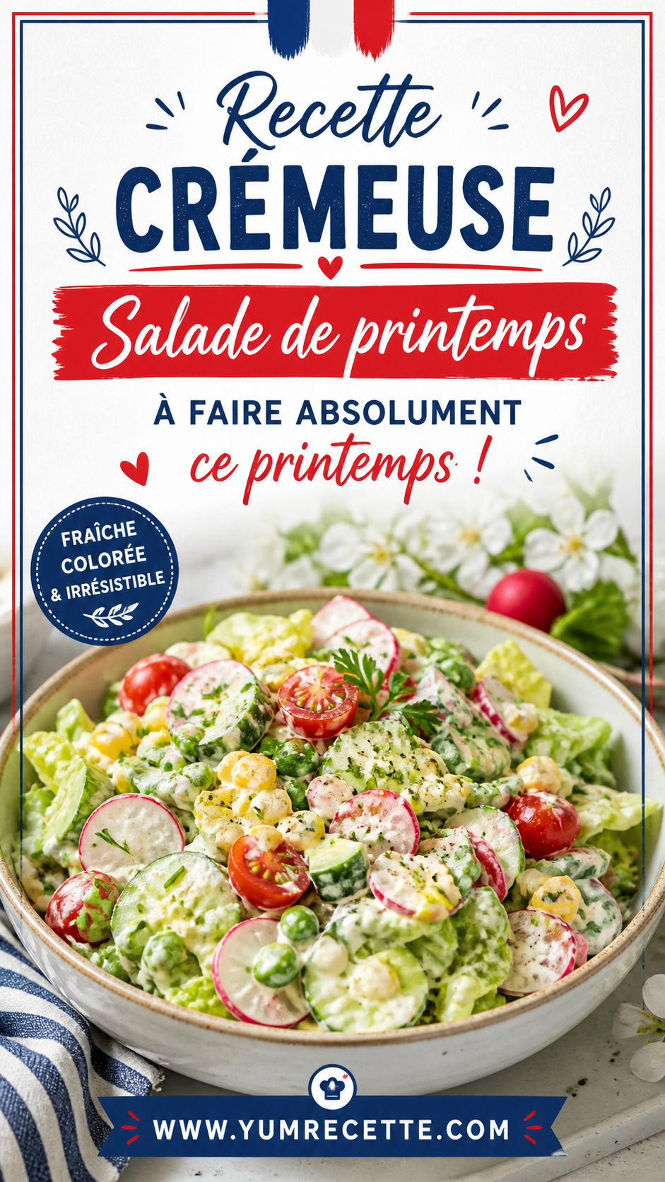 Recette crémeuse - Salade de printemps