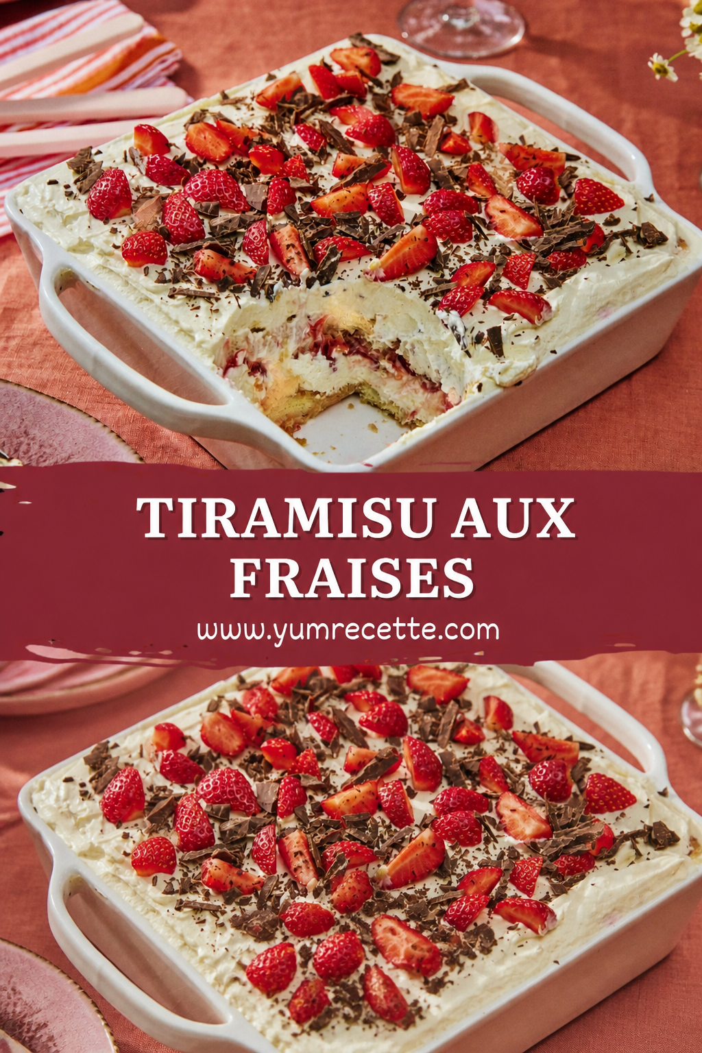 Tiramisu aux Fraises Onctueux